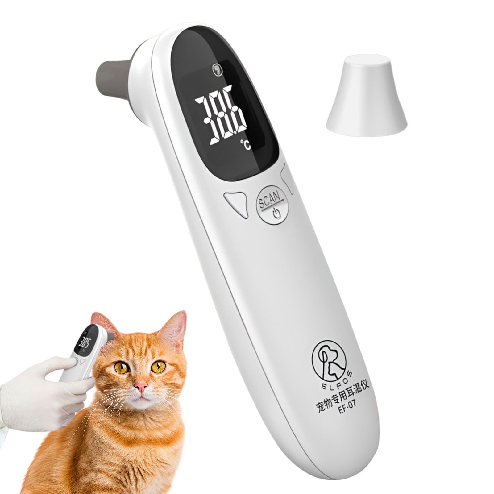 Animal Thermometers - Dog Ear Temperature Monitor, Long Probe Pets Ear Canal Tool | Fast Rectal Temperature Monitor Pet Only Thermometer, Dog and Cat Ear Care Supply for Pets Fever Detection Device