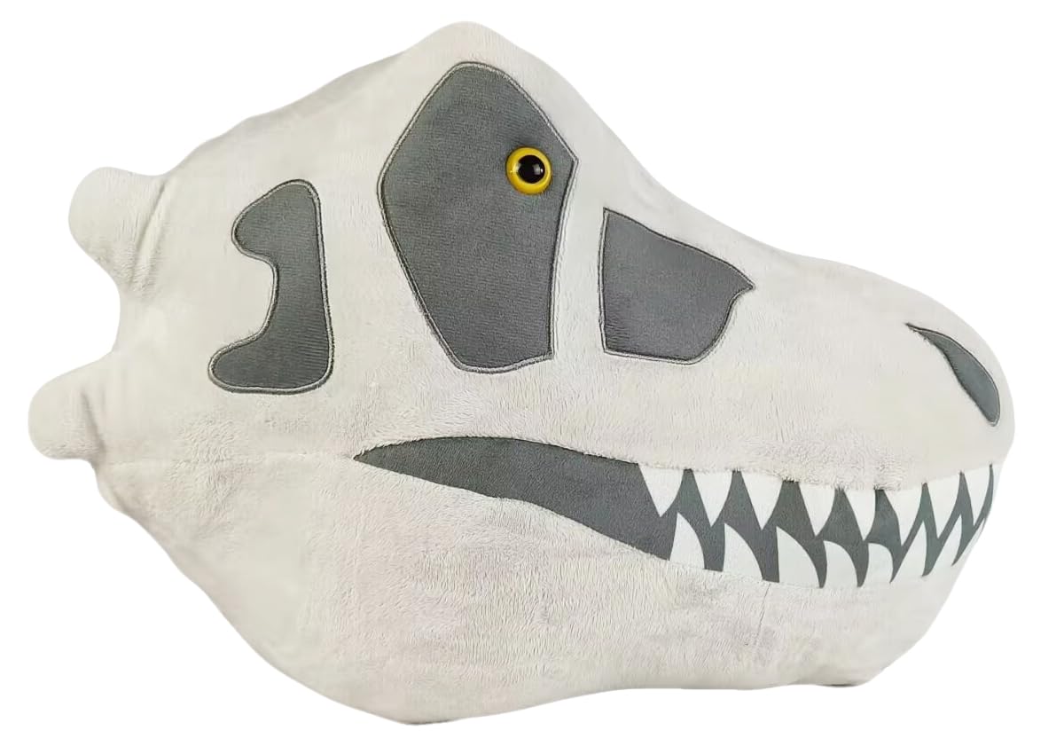 GIANT MICROBES Fuzzy Fossils Gigantic 15" T rex Stuffed Animal, T rex Plush, Dinosaur Stuffed Animal, Tyrannosaurus Rex Toy, Dinosaur Skull Decor, Dinosaur Pillow, Paleontologist Gifts