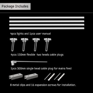 LAYOND 4 Pack Seamless Linkable LED Tube Light, 4FT 24W 3400lm (142lm/W) LED Linear Light, Flicker-Free 1.2m CCT4000K LED Shop Light for Retail, Supermarket, Office, Clothing Store