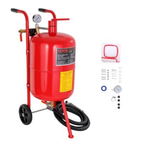 vevor sand blaster, 10 gallon pot sandblaster, 60-110 psi pressure sand blasting kit with 4 ceramic nozzles & 8ft hose, ideal for paint, stain, rust removal