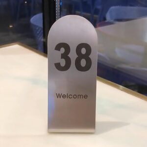 MObyat Table Numbers for Wedding Reception, Stainless Steels Seating Cards Holders, 50pcs Elegant Table Card Holders, Party Events Restaurant(1-50(5X5X12CM))