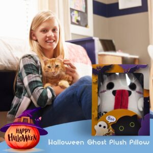 GSJNG Double Sided Halloween Ghost Plush - 9.4 inches Trick or Treat Spooky Stuffed Animal Plush Ghost Pillow Halloween with Themed Packaging, Ideal for Halloween Lovers, Kids, and Adults Alike