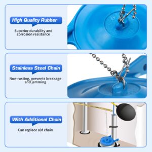 Gerber Toilet Flapper Replacement, 3 inch Toilet Stopper Kit for Gerber 99-788 with 2 Toilet Handle Chains Fits 3 inch Toilet Flush Valve, Water Saving, Easy to Install