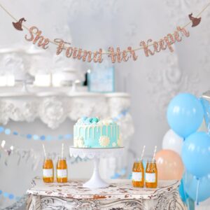 Dalaber She Found Her Keeper Banner, Wizard Bridal Shower Decoration Wizard Wedding Engagement Bachelorette Party Supplies,Rose Gold Glitter