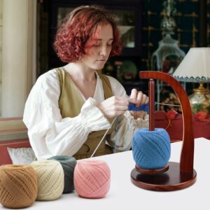 Yarn Holder for Knitting and Crocheting, Wooden Yarn Spinner Crochet Gift for Knitting Lovers, Yarn Spindle with Magnetic Twirling Components