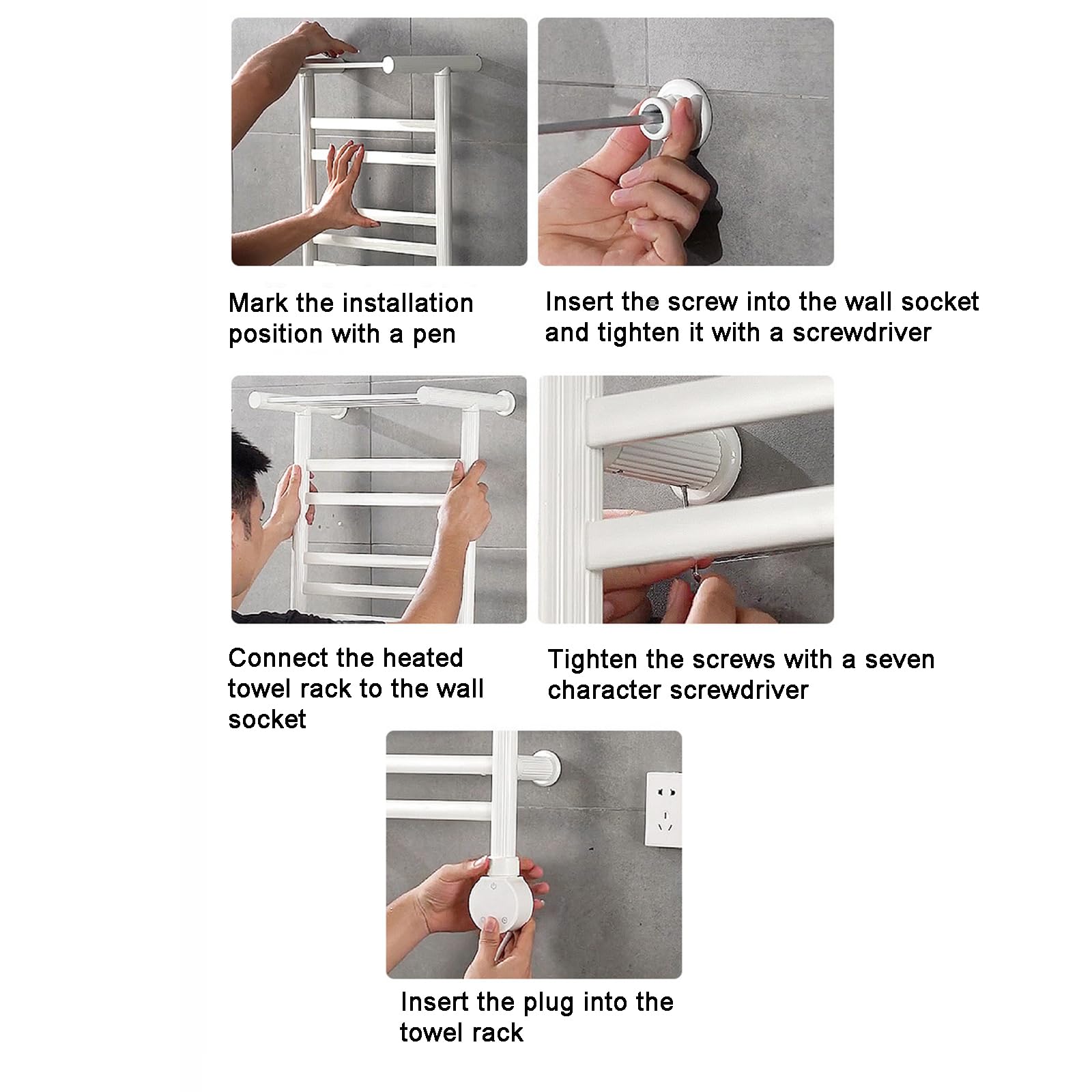 Towel Warmer Rack, 8 Bars Heated Towel Warmer Rack with Intelligent Digital Display,Built-in Smart Timer,104℉-149℉, Wall Mounted Towel Warmer Rack with Top Shelf for Bathroom,White