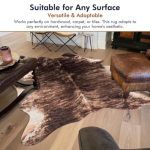 Tumbleweed Velvet Brindle Synthetic Cowhide Rug - Luxurious Cow Print Rug Available in Multiple Sizes - Cowhide Rug for Versatile Decor - Medium 5'x7