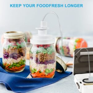 Mason Jar Vacuum Sealer Kit for FoodSaver - Food Saver Jar Sealer Attachment,Food Storage with Accessory Hose for Regular and Wide Mouth Mason Jars