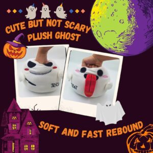 GSJNG Double Sided Halloween Ghost Plush - 9.4 inches Trick or Treat Spooky Stuffed Animal Plush Ghost Pillow Halloween with Themed Packaging, Ideal for Halloween Lovers, Kids, and Adults Alike