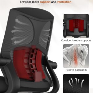 CAPOT Ergonomic Office Chair 350lbs Capacity - 3.9-inche Cushion and Tall Back Computer Desk Chair Breathable Mesh - Comfortable Swivel Office Chair with Adjustable Lumbar Support