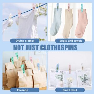 Tixhumiy 32Pcs Colored Clothes Pins Plastic Clothes Pins Laundry Clips,Package Clips