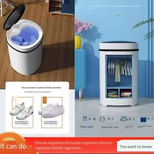 Portable Washing Machine, Shoe Washing Machine, 36L Large Capacity Smart Lazy Washer for Regular clothes, Baby Clothes, Delicates, Perfect for Apartments, Dorms, Business, Trip, College Rooms (White)