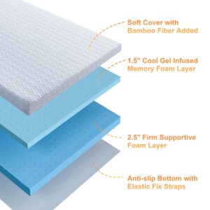 Maxzzz 2 Inch King Size Firm Mattress Topper, Cooling Gel Memory Foam Mattress Topper for Pressure Relief, Extra Firm Mattress Topper Non-Slip Design with Removable & Washable Cover, CertiPUR-US