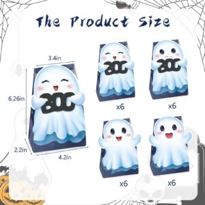 FRIDAY NIGHT 24 Pieces Halloween Ghost Candy Boxes Starry Sky Goodie Treat Gift Box Kids Birthday Halloween Party Favor for Trick or Treat