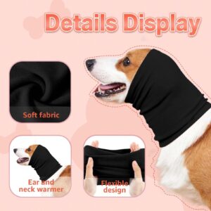 PETWIT Dog Ear Muffs for Noise Protection Dog Hood for Dogs & Cats Breathable Calming Band for Dogs & Cats Head Wrap with Anxiety Relief (Black, Middle)