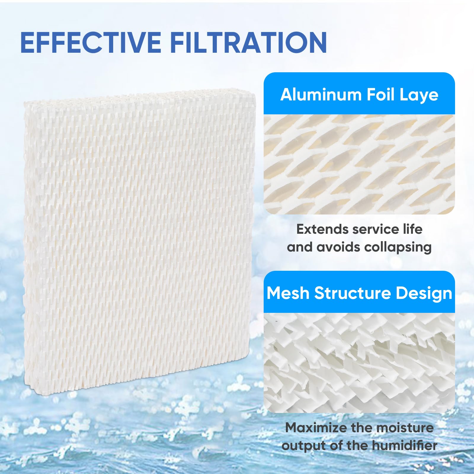 BIHARNT 6 Pack Filter T HFT600 Humidifier Wicking Filters for Honeywell HEV615 HEV620 Series Tower Humidifier (White)