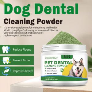 Dog Dental Powder - Dog Teeth Cleaning Powder - Dog Breath Freshener - Targets Remove for Bad Breath, Tartar & Reduces Plaque & Bad Breath - Dental Care Supplies for Small, Medium, Large Dogs