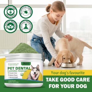 Dog Dental Powder - Dog Teeth Cleaning Powder - Dog Breath Freshener - Targets Remove for Bad Breath, Tartar & Reduces Plaque & Bad Breath - Dental Care Supplies for Small, Medium, Large Dogs