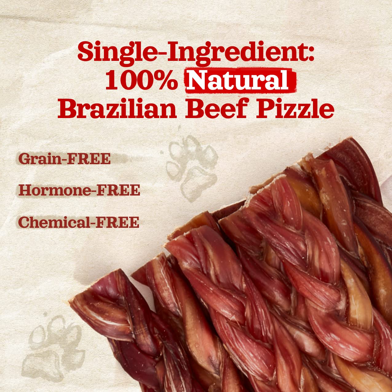 Natural Farm Odor-Free Braided Bully Sticks (12 Inch, 5 Pack) - 100% Grass-Fed Beef, Grain-Free, Low Fat & Fully Digestible Best Dental Treats - Safest Long Lasting Pizzle Chews to Keep Your Dog Busy