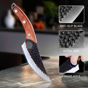 NWESTUN Chef Knife 11 Inch, Kitchen Knife for Boning, Cutting, and Chopping. Hand Forged Meat Cleaver, Deba Knife, Japanese Knife, and Kitchen Knives For Home, Outdoor Cooking, Camping BBQ (Yellow)