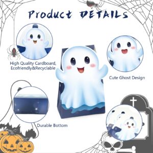 FRIDAY NIGHT 24 Pieces Halloween Ghost Candy Boxes Starry Sky Goodie Treat Gift Box Kids Birthday Halloween Party Favor for Trick or Treat