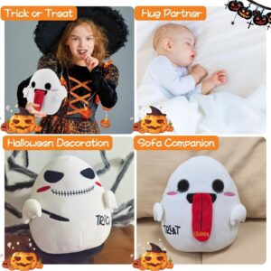 GSJNG Double Sided Halloween Ghost Plush - 9.4 inches Trick or Treat Spooky Stuffed Animal Plush Ghost Pillow Halloween with Themed Packaging, Ideal for Halloween Lovers, Kids, and Adults Alike