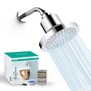 fasdunt filtered shower head, anti-clog high pressure shower heads with 20-stage filter for softening hard water to improve hair and skin problems