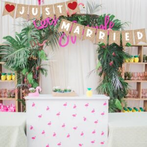 Just Married Banner Wedding Party Banner Just Married Signs Gold Wedding Reception Party for Bridal Shower Decorations