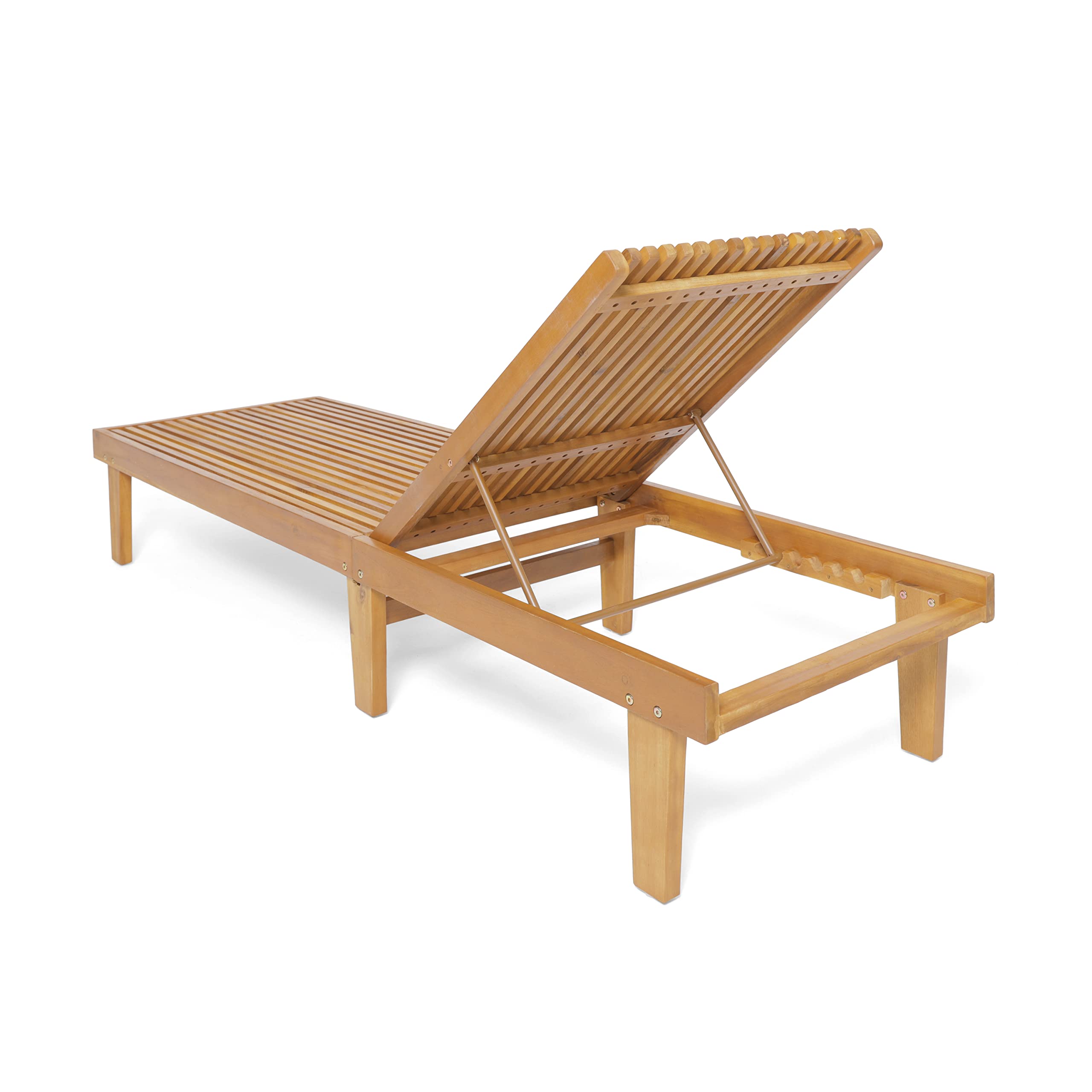 Christopher Knight Home Nadine Outdoor Wooden Chaise Lounge (Set of 2), Teak Finish