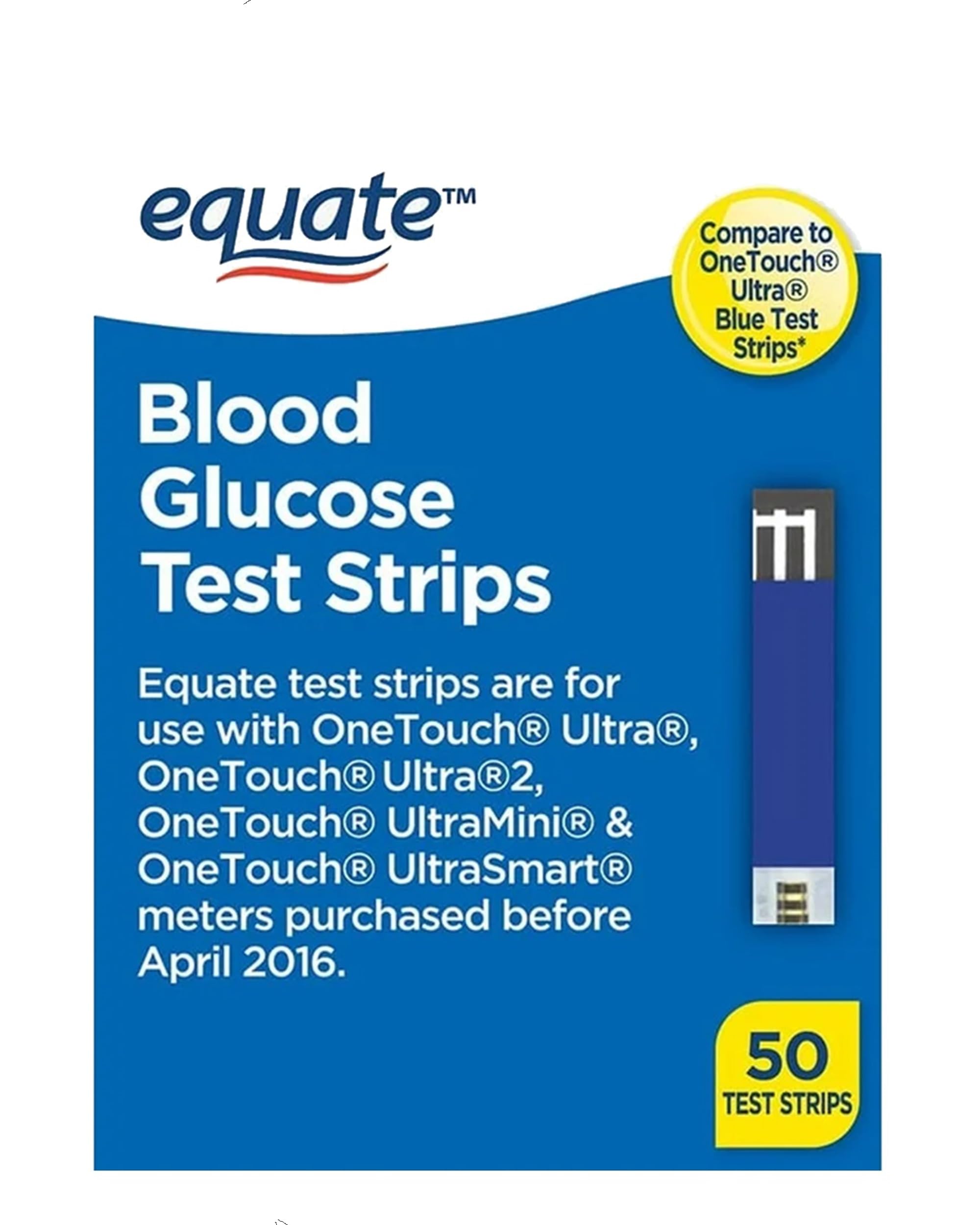 Blood Glucose Test Strips, 50 Count | Ideal for Glucose Monitor Kit, Diabetes Testing | Compatible with OneTouch Meters | Reliable Readings | Accurate & Easy to Use | High Accuracy Strips