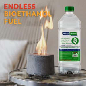 Bioethanol Fuel Tabletop Firepit Fuel (3 x 1 Lt) for Tabletop Fireplaces, Stoves and Burners, Bioethanol Fuel for Fireplaces and Fire Pits (3 Pack 3.18 Quart)