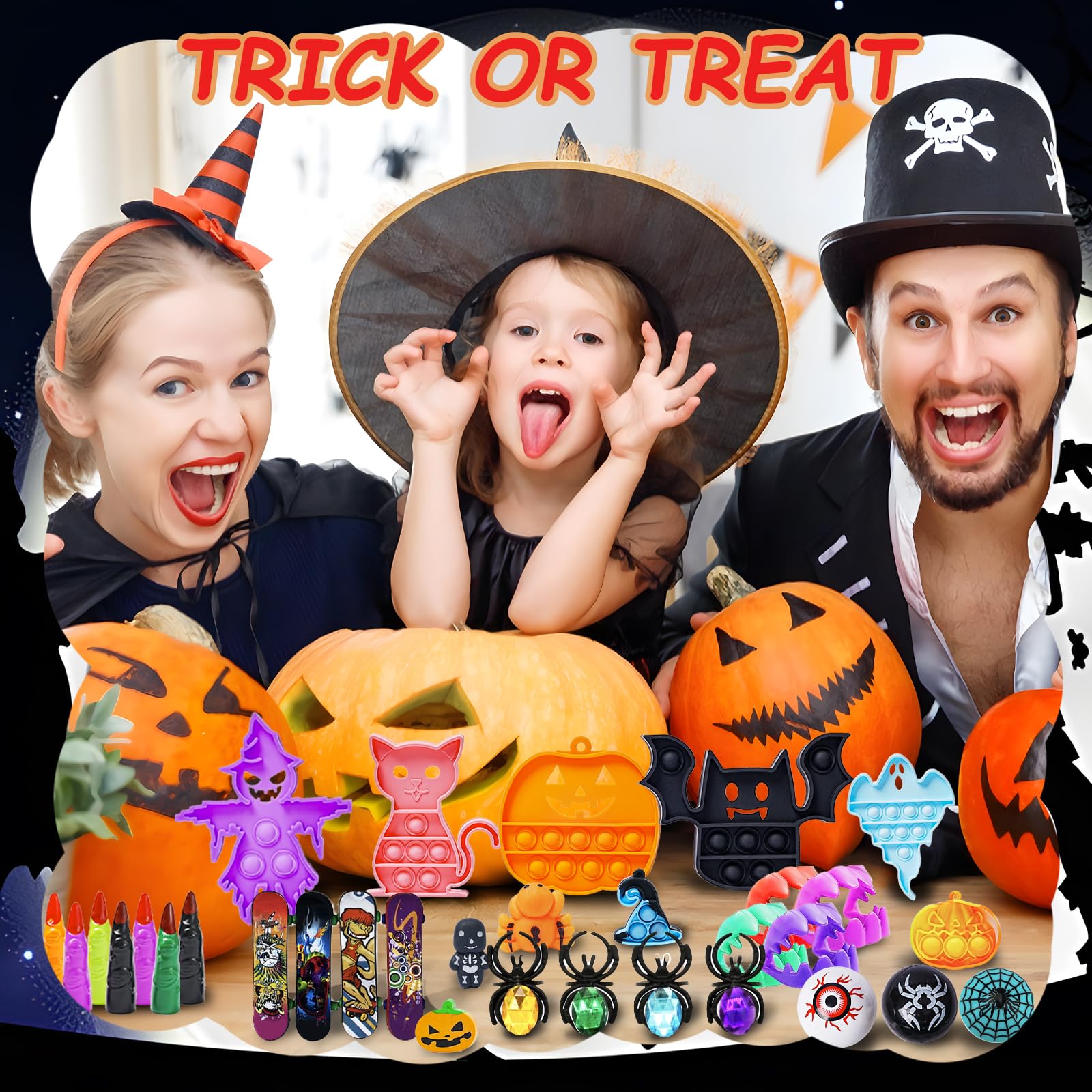 600Pcs Halloween Party Favors for Kids, Bulk Fidget Toys for Party Supplies, Halloween Treats Non Candy School Classroom Carnival Prizes, Treasure Box Toy Chest