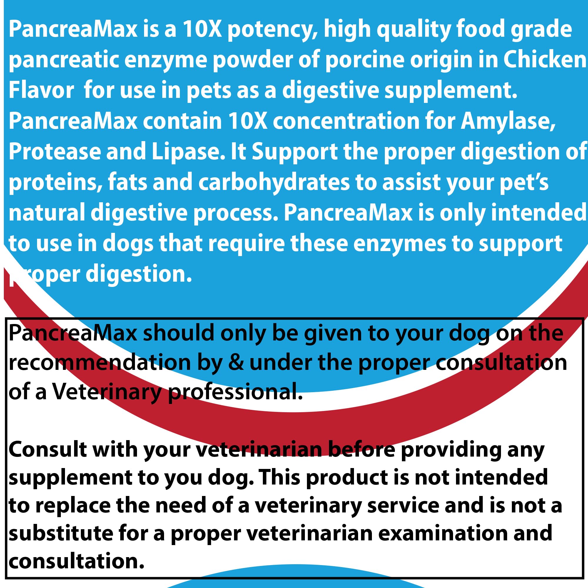 PancreaMax 10x Pancreatic Enzymes for Dogs and Cats (12 oz) Powder (Made in U.S.A). Pancreatin 10X for Dogs and Cats Contain Pancreatic Enzyme, High Strength, Low Odor.(10x Porcine Pancreatin)