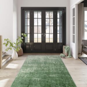 Lahome Green 5x7 Area Rugs,Boho Washable Living Room Rug Soft Bedroom Rug, Modern Abstract Ombre Non-Slip Low-Pile Throw Carpet for Dining Room Office Entryway(5'x7',Green)