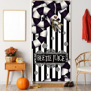 Scary Creepy Door Cover Halloween Photo Backdrop Halloween Birthday Party Decorations and Supplies for Home