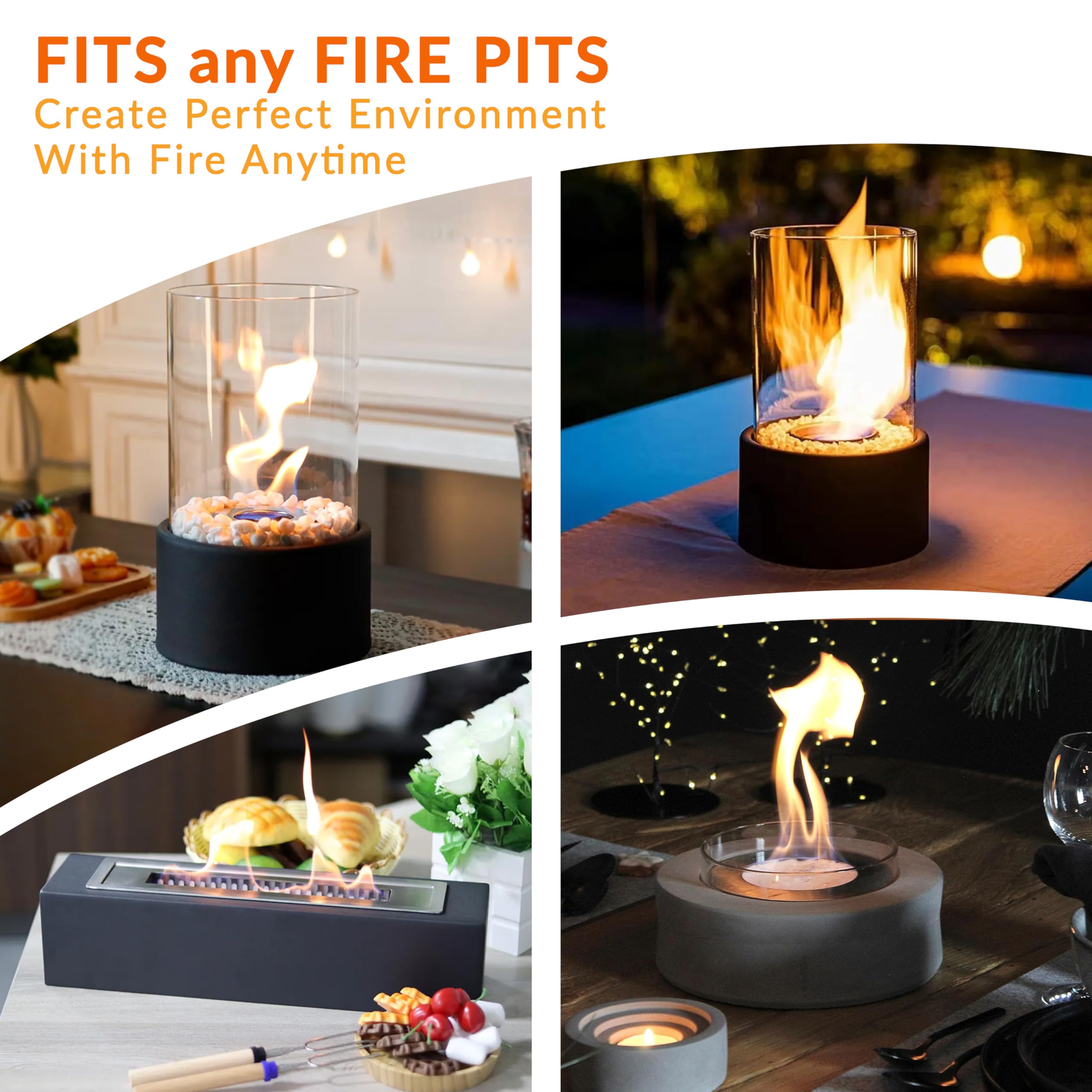 Bioethanol Fuel Tabletop Firepit Fuel (3 x 1 Lt) for Tabletop Fireplaces, Stoves and Burners, Bioethanol Fuel for Fireplaces and Fire Pits (3 Pack 3.18 Quart)