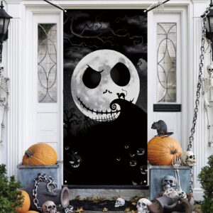 nightmare before christmas door cover halloween porch sign banner jack skellington sally zero oogie boogie halloween decorations and supplies for home