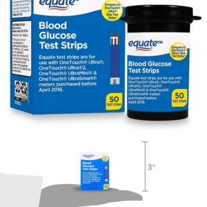 Blood Glucose Test Strips, 50 Count | Ideal for Glucose Monitor Kit, Diabetes Testing | Compatible with OneTouch Meters | Reliable Readings | Accurate & Easy to Use | High Accuracy Strips