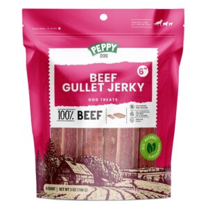 dog treats beef gullet for dogs (8 count, 0,4 lb) | beef flat jerky chews | beef esophagus dog treats | beef jerky snack | all natural beef esophagus snack | beef gullet for all dogs