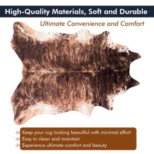 Tumbleweed Velvet Brindle Synthetic Cowhide Rug - Luxurious Cow Print Rug Available in Multiple Sizes - Cowhide Rug for Versatile Decor - Medium 5'x7