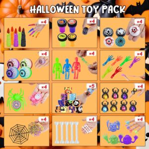 600Pcs Halloween Party Favors for Kids, Bulk Fidget Toys for Party Supplies, Halloween Treats Non Candy School Classroom Carnival Prizes, Treasure Box Toy Chest