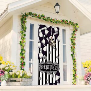 Scary Creepy Door Cover Halloween Photo Backdrop Halloween Birthday Party Decorations and Supplies for Home