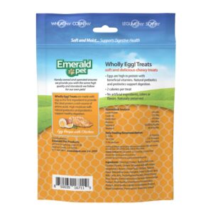 Emerald Pet Wholly Egg Digestive Health Cat Treats - Soft and Moist cat Treats for Healthy Digestion - Natural Prebiotics and Probiotics for cat Digestion - Chicken Treats, 2.5 oz