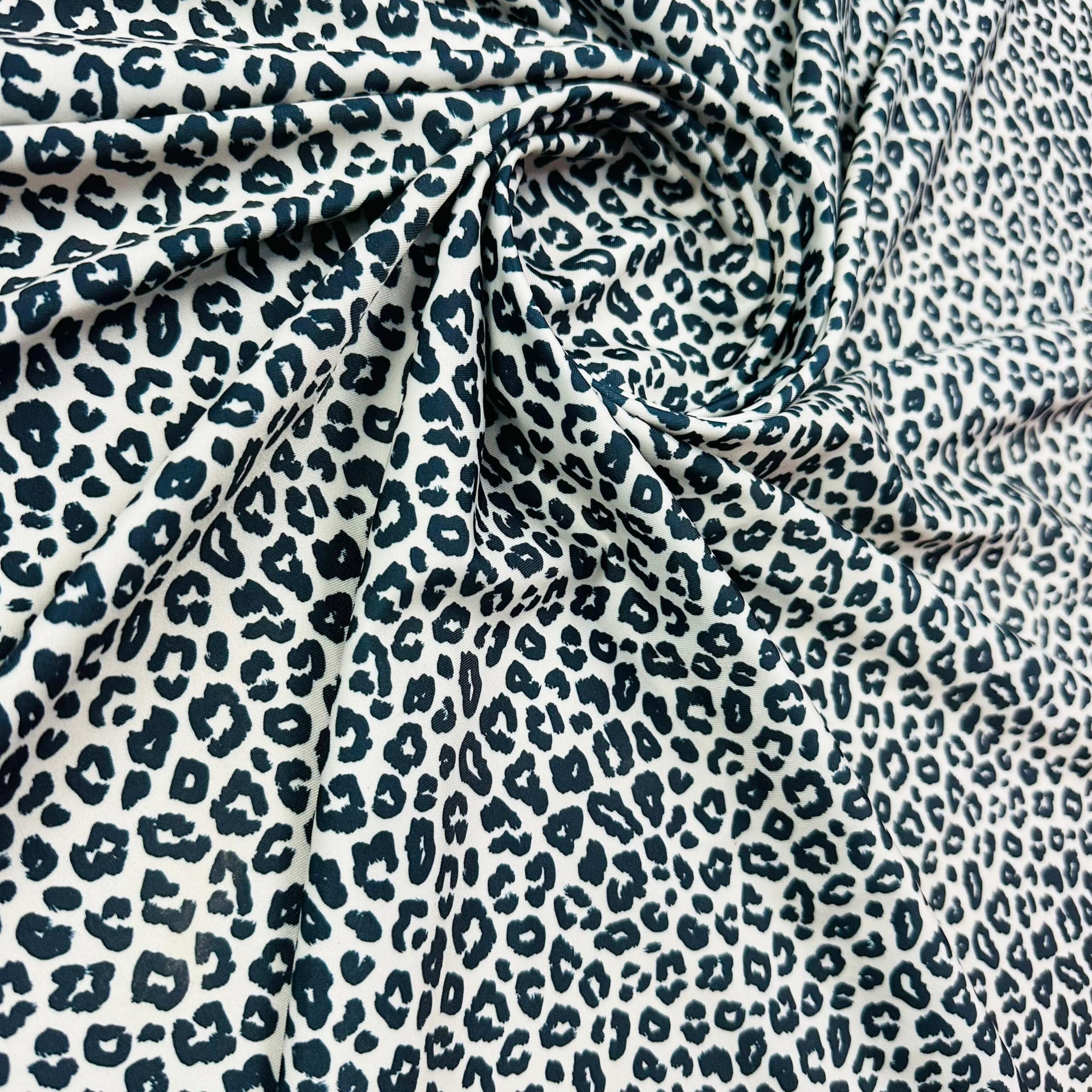 Generic Animal Print Black and White Leopard Nylon Spandex Fabric 4 Way Stretch by The Yard for swimwear dancewear sportwear dress