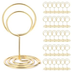 prasacco 30 pcs table number holders, 2 inch place card holders wire picture holders for tables small table card holders card stands name menu clips for wedding birthday party graduation reception