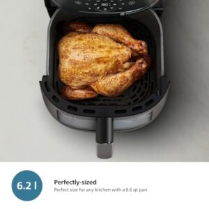 Philips Air Fryer 2000 Series 13-in-1 functions, 6.6 Quarts, Compact Design with Cooking Window, Black, (NA230/00)