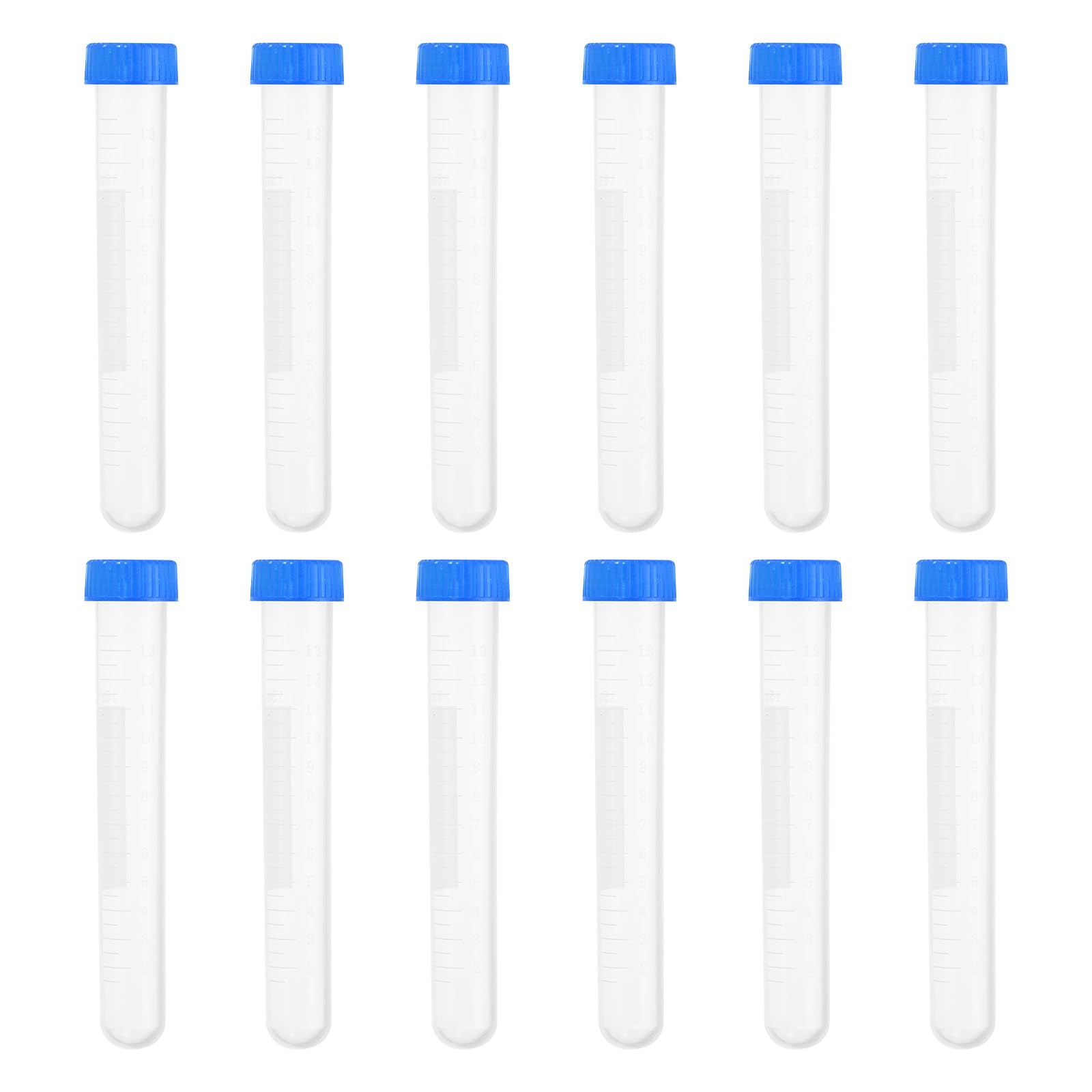 PATIKIL 15ML Plastic Centrifuge Tubes, 20 Pcs Round Bottom Centrifuge Tube with Blue Screw Caps and Graduated Marks Writing Area for Laboratory Liquid