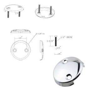 YHXiXi Stainless Steel Universal Bathtub Drain Two Hole Overflow Faceplate Single Hole Bathtub Overflow Face Plate-Bathtub Overflow Drain Cover