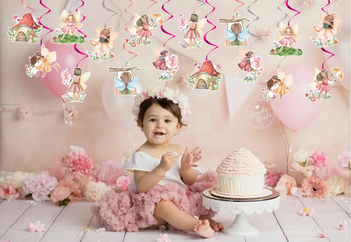 Fairy Party Decorations Flower Fairy Themed Hanging Swirls Decorations My Fairy First Birthday Decor for Girls Fairy Tale Theme Baby Shower Birthday Party Decorations Supplies (New)