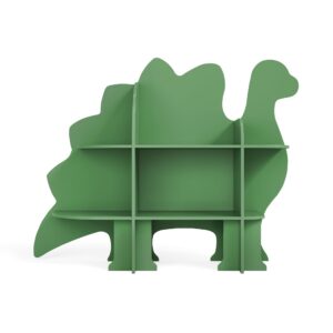 Curipeer Dinosaur Kids Bookshelf, 2-Tier Bookshelf for Kids, Baby Bookshelf and Toy Storage, Wooden Kids Bookcase, Toddler Book Shelf Organizer for Kids Rooms, Nursery, Bedroom, Playroom, Green